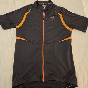 Fox Men's Gray and Orange Cycling Shirt